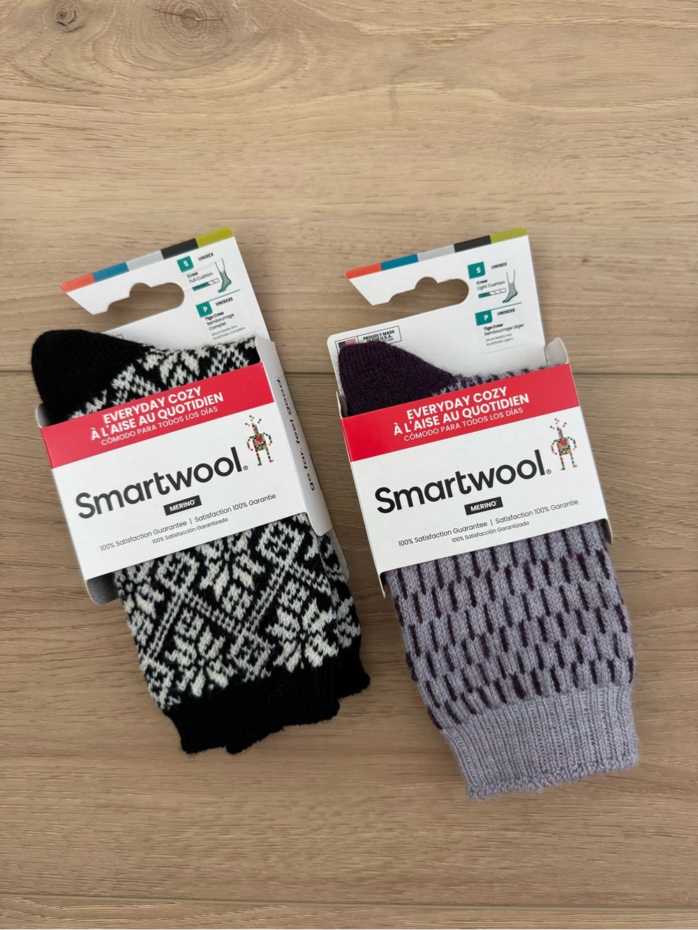Smartwool Women’s Merino Light Cushion Crew Socks x 2 Pair Small Outdoor Warm
